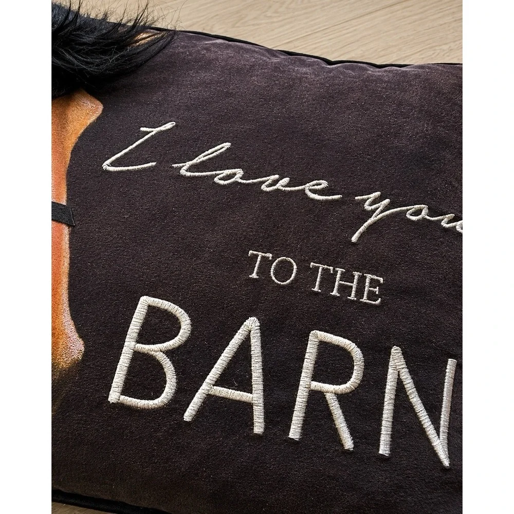Cracker Barrel Horse Throw Pillow I Love You To The Barn And Back NWT